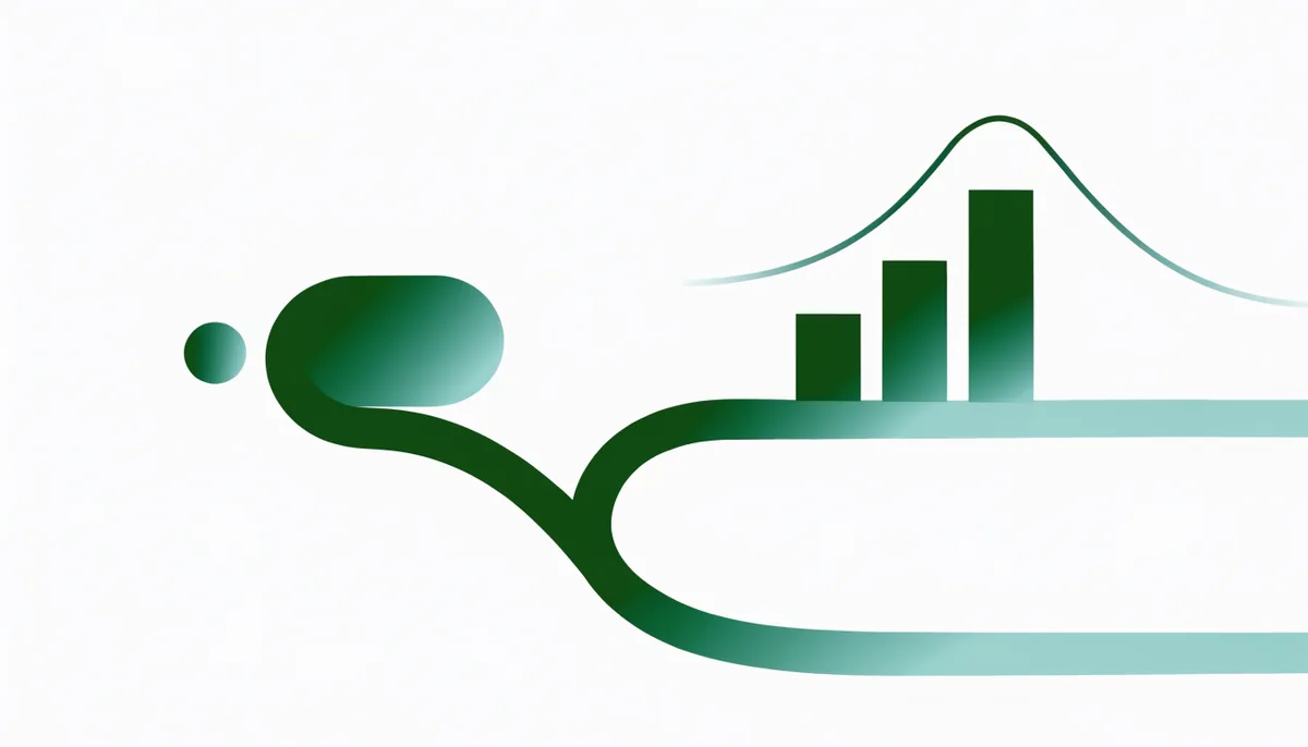 Ilustração abstrata de um caminho se dividindo entre um interruptor e um gráfico estatístico, representando a diferença entre feature flag e teste A/B