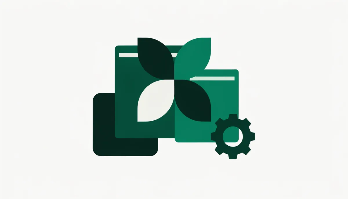 Ilustração abstrata do logo do WordPress ao lado de formas simples representando duas variações de página