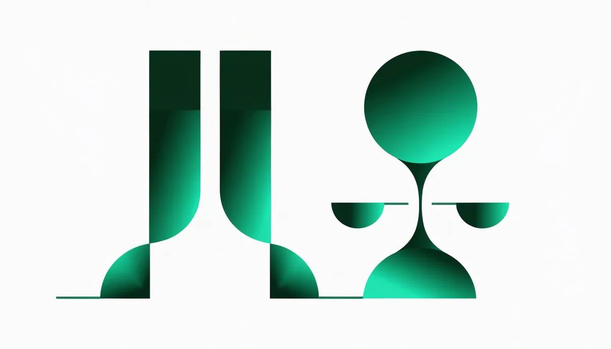 Ilustração abstrata em verde escuro e teal de duas colunas de funil ao lado de uma ampulheta, representando os modelos freemium e trial grátis, sem texto