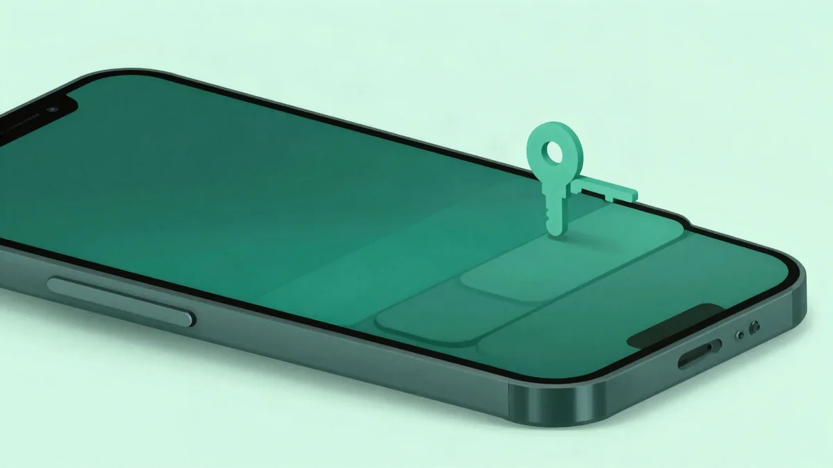Flat illustration of a stylized smartphone screen with a sequence of rounded panels sliding forward along a guided path, representing onboarding steps
