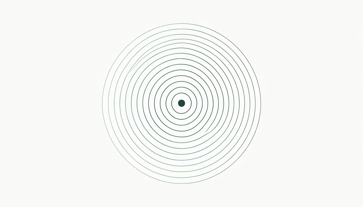 Abstract illustration of concentric expanding rings in deep green and teal, representing the growing stages of exposure in a progressive rollout